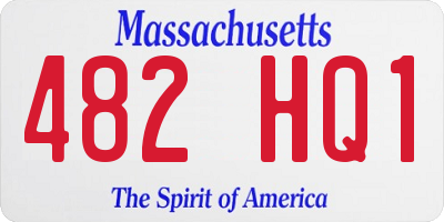 MA license plate 482HQ1