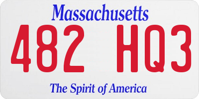 MA license plate 482HQ3