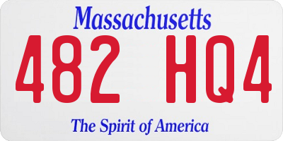 MA license plate 482HQ4