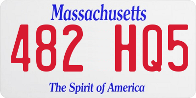 MA license plate 482HQ5