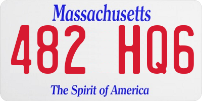 MA license plate 482HQ6