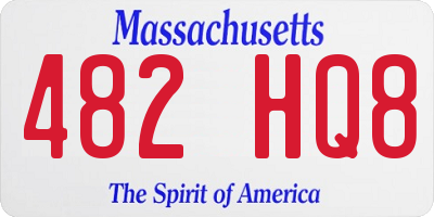 MA license plate 482HQ8