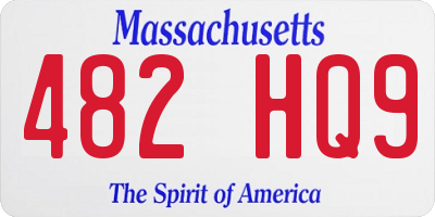 MA license plate 482HQ9