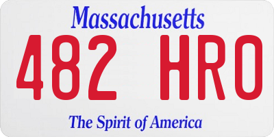 MA license plate 482HR0