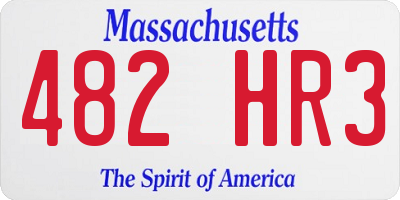 MA license plate 482HR3