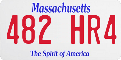 MA license plate 482HR4