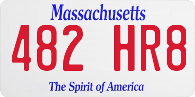 MA license plate 482HR8