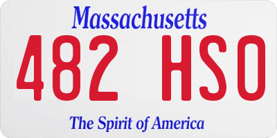 MA license plate 482HS0