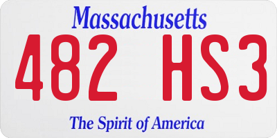 MA license plate 482HS3