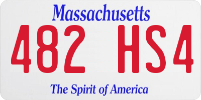 MA license plate 482HS4
