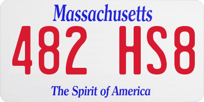 MA license plate 482HS8