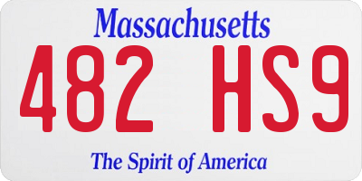 MA license plate 482HS9