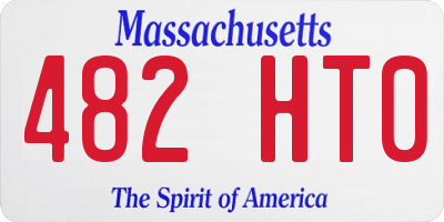 MA license plate 482HT0