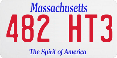 MA license plate 482HT3