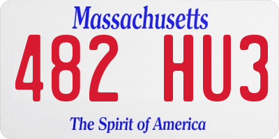 MA license plate 482HU3