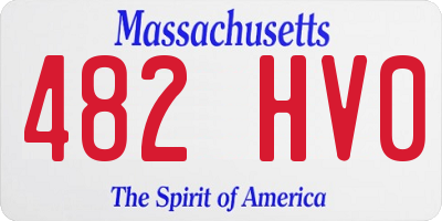 MA license plate 482HV0