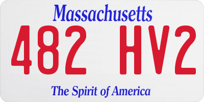 MA license plate 482HV2