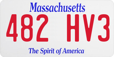 MA license plate 482HV3