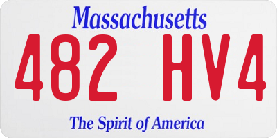 MA license plate 482HV4