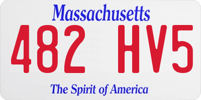 MA license plate 482HV5