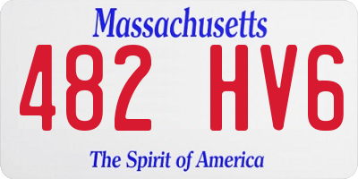 MA license plate 482HV6