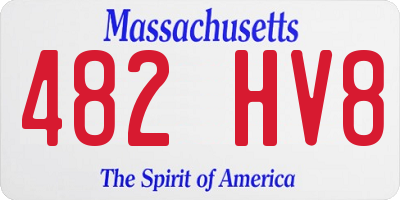 MA license plate 482HV8