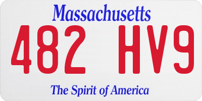 MA license plate 482HV9