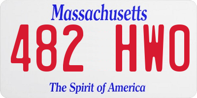 MA license plate 482HW0