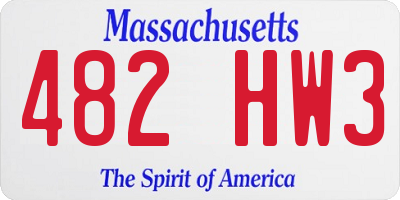 MA license plate 482HW3