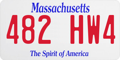 MA license plate 482HW4