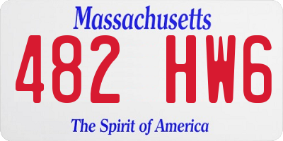 MA license plate 482HW6