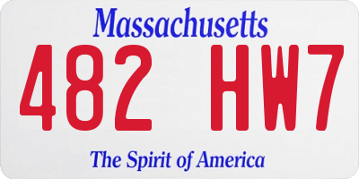MA license plate 482HW7