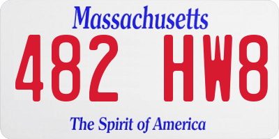 MA license plate 482HW8