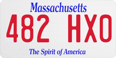 MA license plate 482HX0