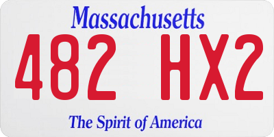 MA license plate 482HX2