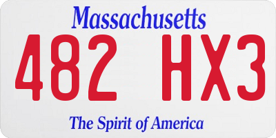 MA license plate 482HX3