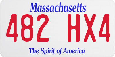 MA license plate 482HX4
