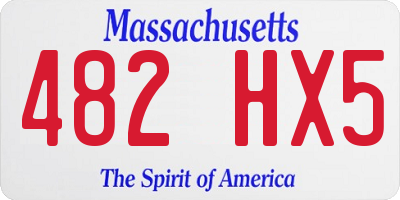 MA license plate 482HX5