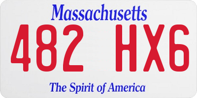 MA license plate 482HX6