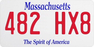 MA license plate 482HX8