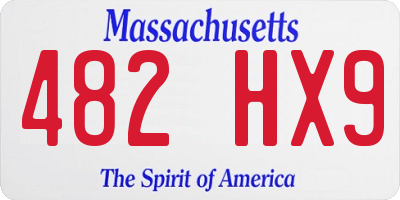 MA license plate 482HX9