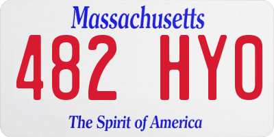 MA license plate 482HY0