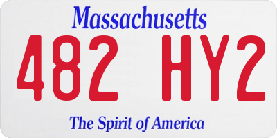 MA license plate 482HY2