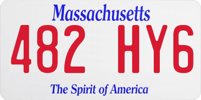MA license plate 482HY6