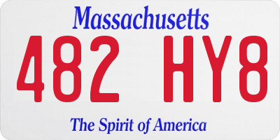 MA license plate 482HY8