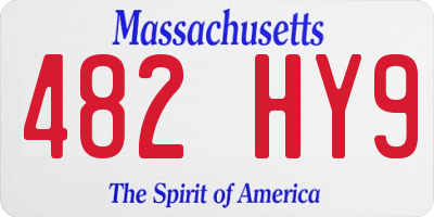 MA license plate 482HY9