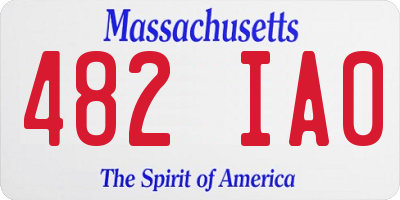 MA license plate 482IA0