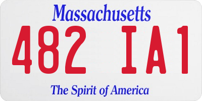 MA license plate 482IA1