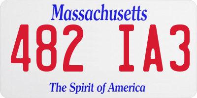 MA license plate 482IA3