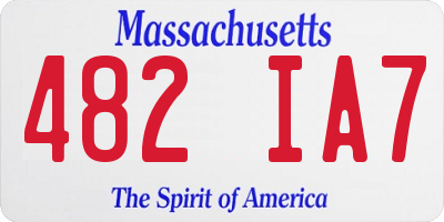 MA license plate 482IA7